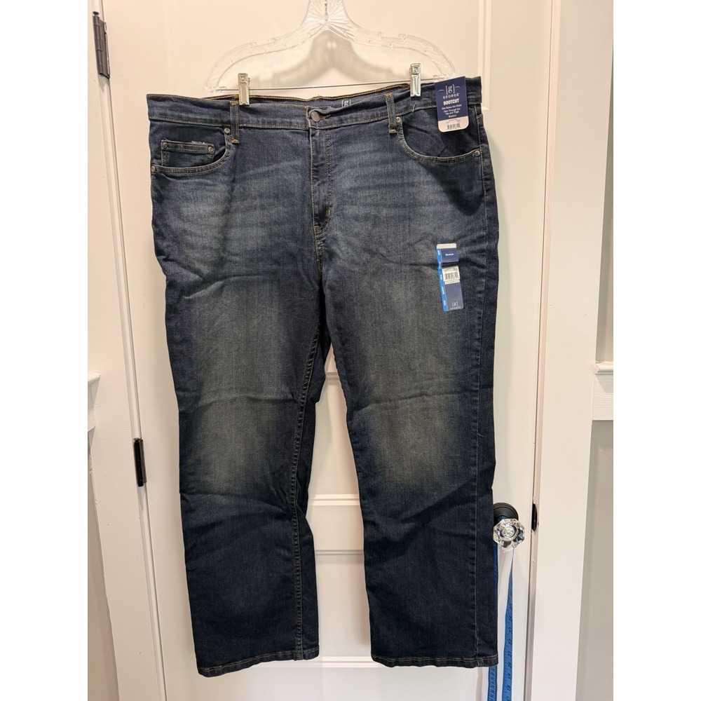 NWT George Men's‎ Jeans Bootcut Dark Wash Indigo Stretch 42x29
